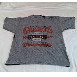 VTG Trench San Francisco Giants 1987 Western Div. Champs T Shirt M Gray Thin MLB
